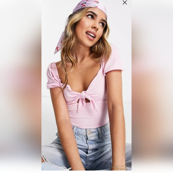 Miss Selfridge Tops - Pink bodysuit